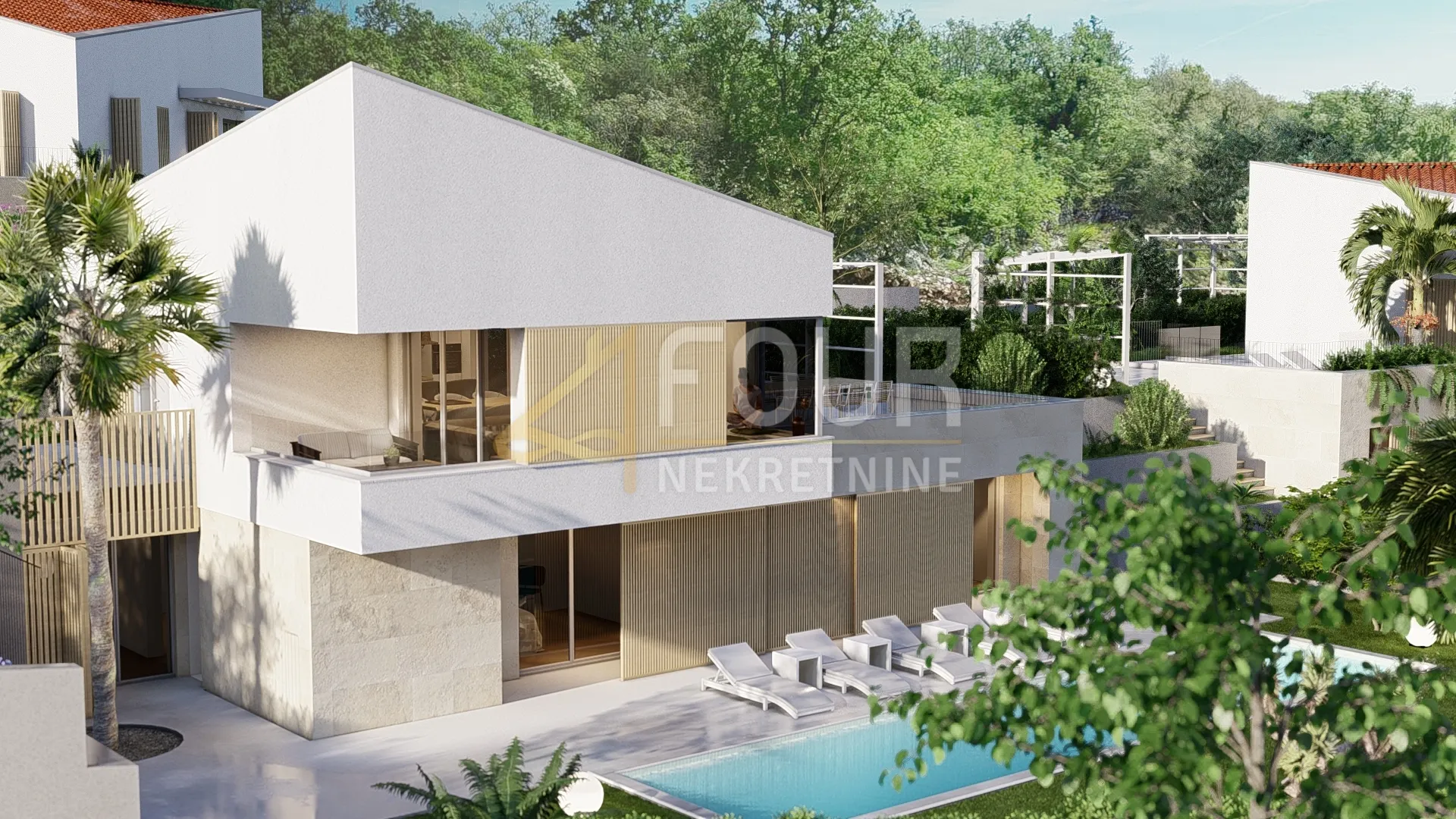 Otok Krk, Malinska - okolica, samostojeća kuća s bazenom - cover