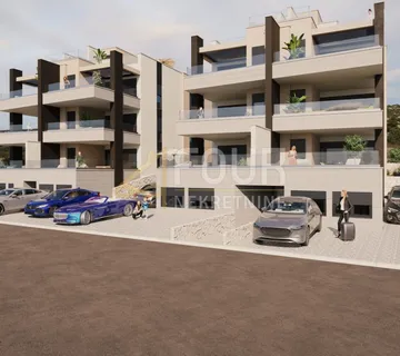 Otok Pag, Šimuni, stan u novogradnji, 119.37m2, 2s+db, pogled na more, terase - cover