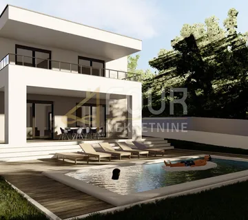 Istra, Galižana, kuća s bazenom, pogled na more - cover