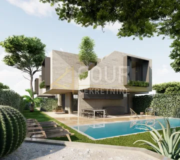 Istra, Županići, novogradnja, u naravi dvojna kuća, bazen i okućnica - cover