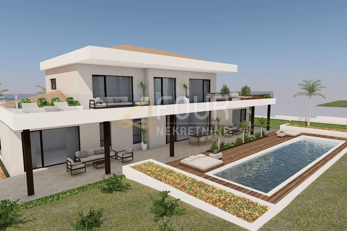 Istra, Rakalj, novogradnja, kuća s bazenom i pogledom na more - cover