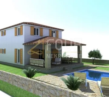 Istra, Barban- okolica, građevinsko zemljište 784m2 s projektom za kuću s bazenom