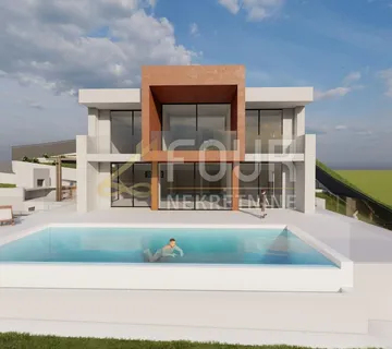 Istra, Buzet, 2.068m2 zemljište s projektom za modernu vilu s bazenom