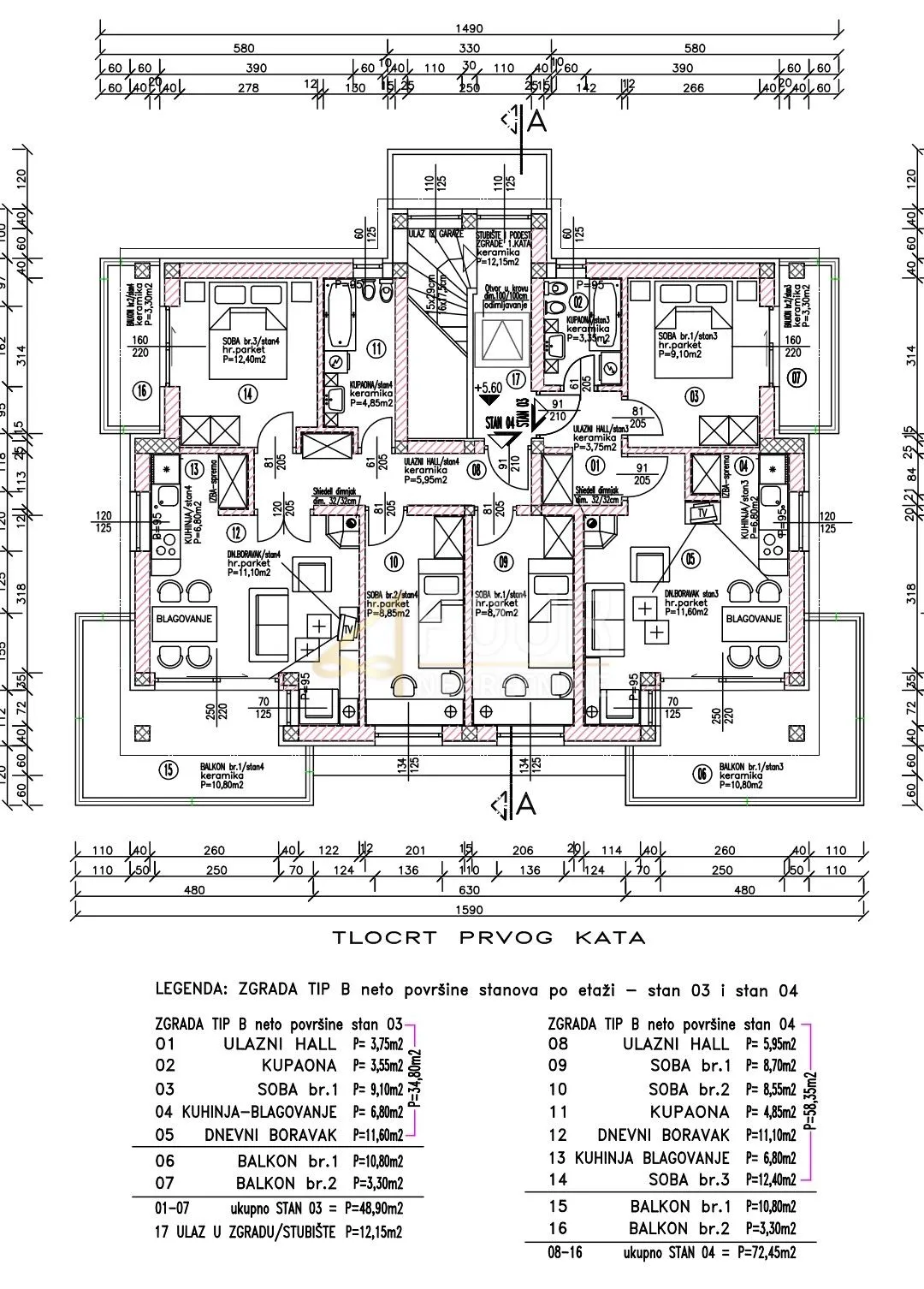 Hreljin, kvalitetna novogradnja, 1s+db, 2 balkona - cover
