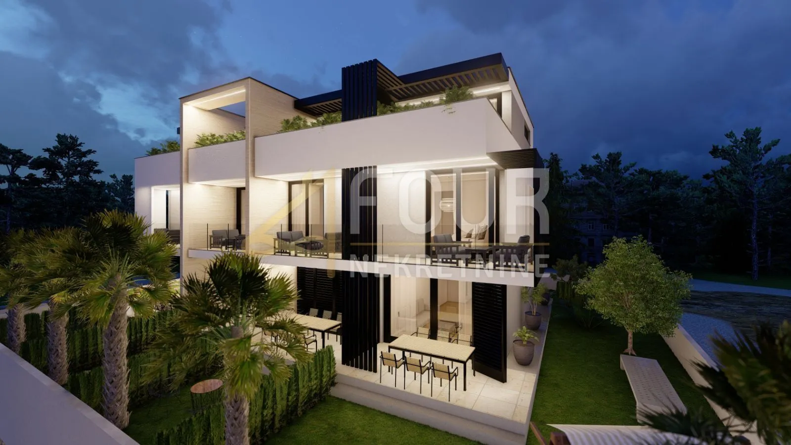 Otok Krk, Krk, luksuzni višeetažni stan s okućnicom, 300m od mora - cover