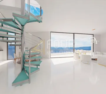 Opatija, Ičići, novogradnja, dvoetažni 2s+db, panoramski pogled na more - cover