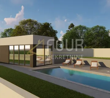 Istra, Labin, moderna prizemnica s bazenom i ljetnom kuhinjom - cover