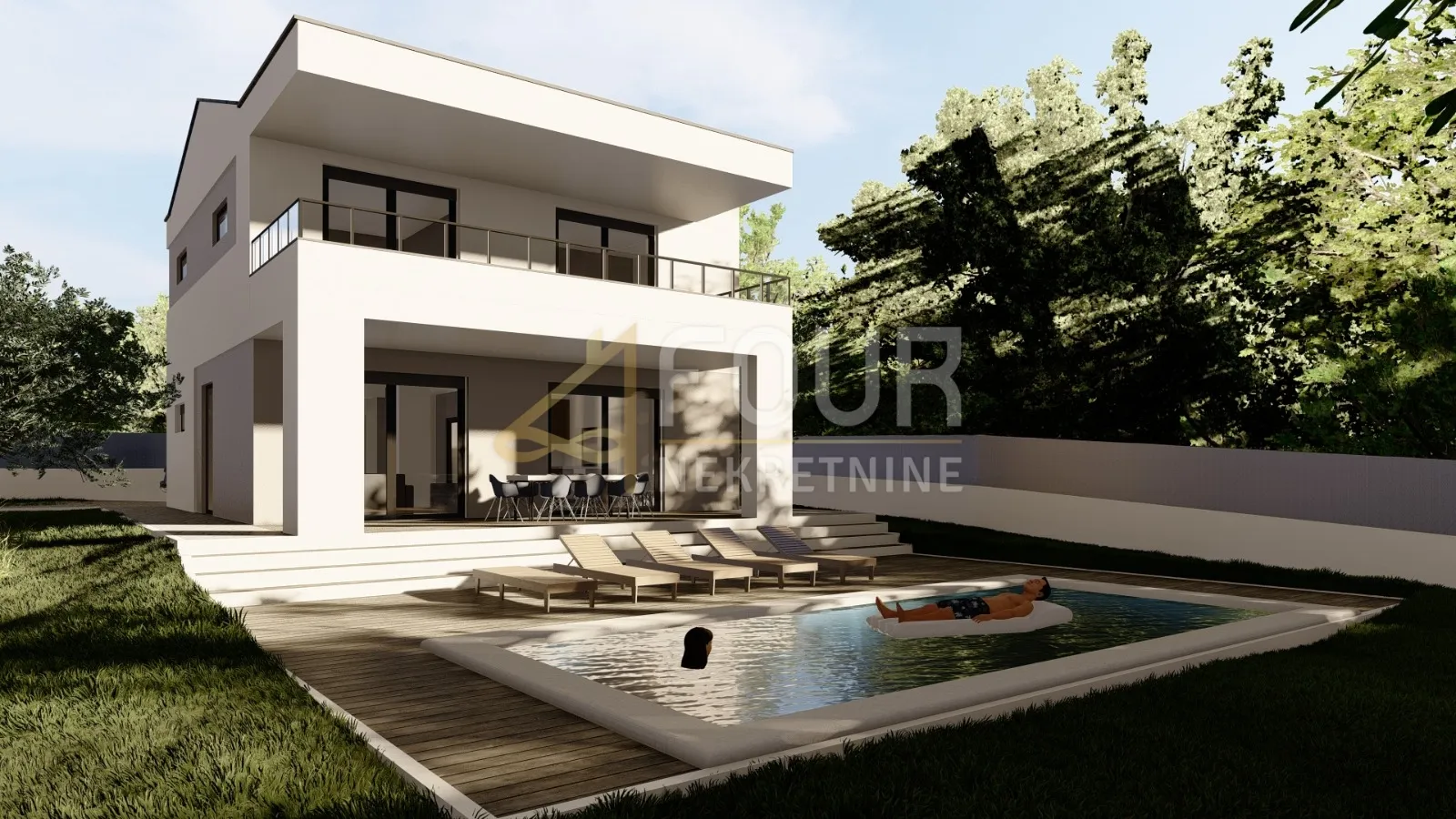 Istra, Galižana, kuća s bazenom, pogled na more - cover