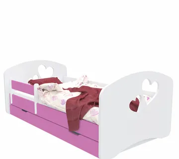 Drveni dječji krevet Design srce s ladicom – 160*80 - cover