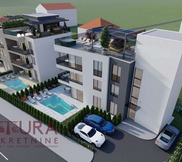 ZADAR - SUKOŠAN, LUKSUZNI APARTMAN 114,04 M2, PRODAJA, VRT, BAZEN, 1 RED, POGLED!!!! - cover