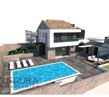 ZADAR - BENKOVAC, VILA 156,84 M2, PRODAJA, NOVO, BAZEN, KONOBA!!! - cover