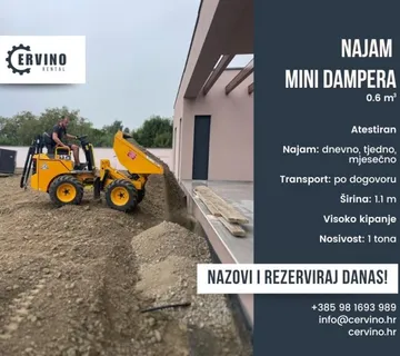 NAJAM mini dampera JCB 1T-2S5, zapremina 0,6m3, širina 1.1m - cover