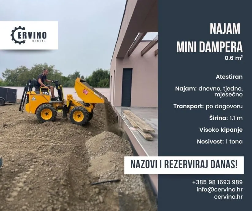 NAJAM mini dampera JCB 1T-2S5, zapremina 0,6m3, širina 1.1m - cover