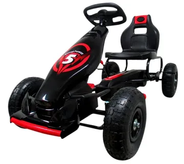 Dječji karting G8 na pedale crno - crveni - cover