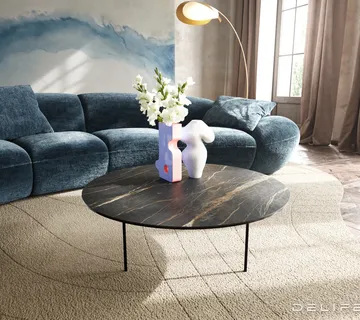 Klub stolić Edge 90x90cm, Materijal: Keramika Laminam Noir Desir - cover