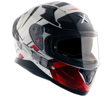 Kaciga za motor skuter AXOR APEX HEX-2 sjaj bijelo/crvena (S-2XL) - cover