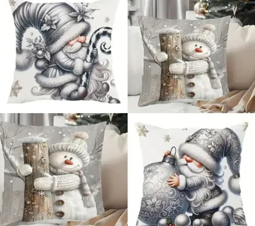 Set od 4 božićne jastučnice - Sive 45x45cm - cover