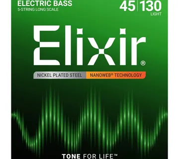 Elixir 45-130 Light Nanoweb 5-String - Zagreb