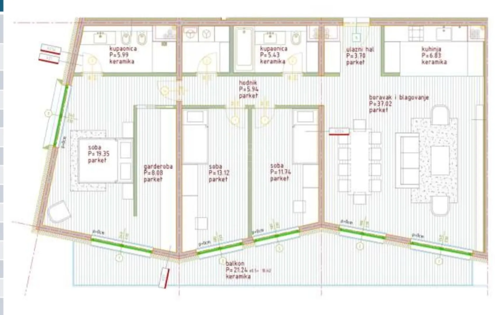 Novogradnja Poreč, četverosobni penthouse, 145.47 m2, 3. Kat - cover