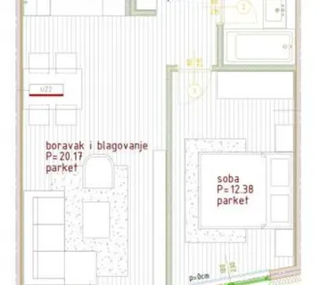 Novogradnja Poreč, dvosoban stan, 58.04 m2, 1. Kat