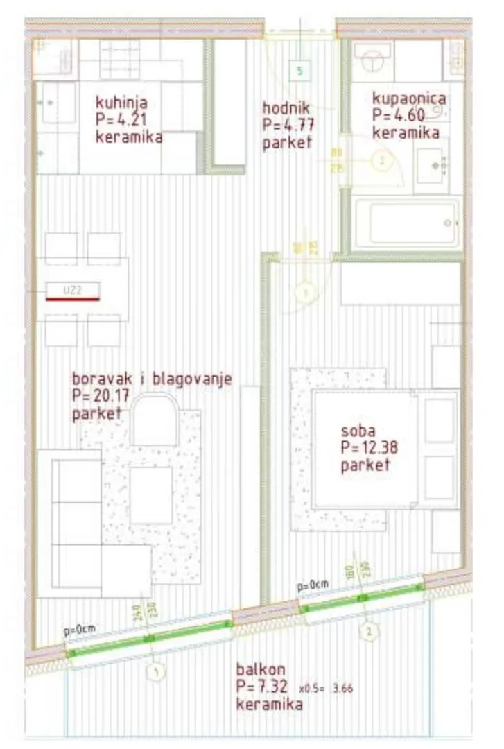 Novogradnja Poreč, dvosoban stan, 58.04 m2, 1. Kat - cover