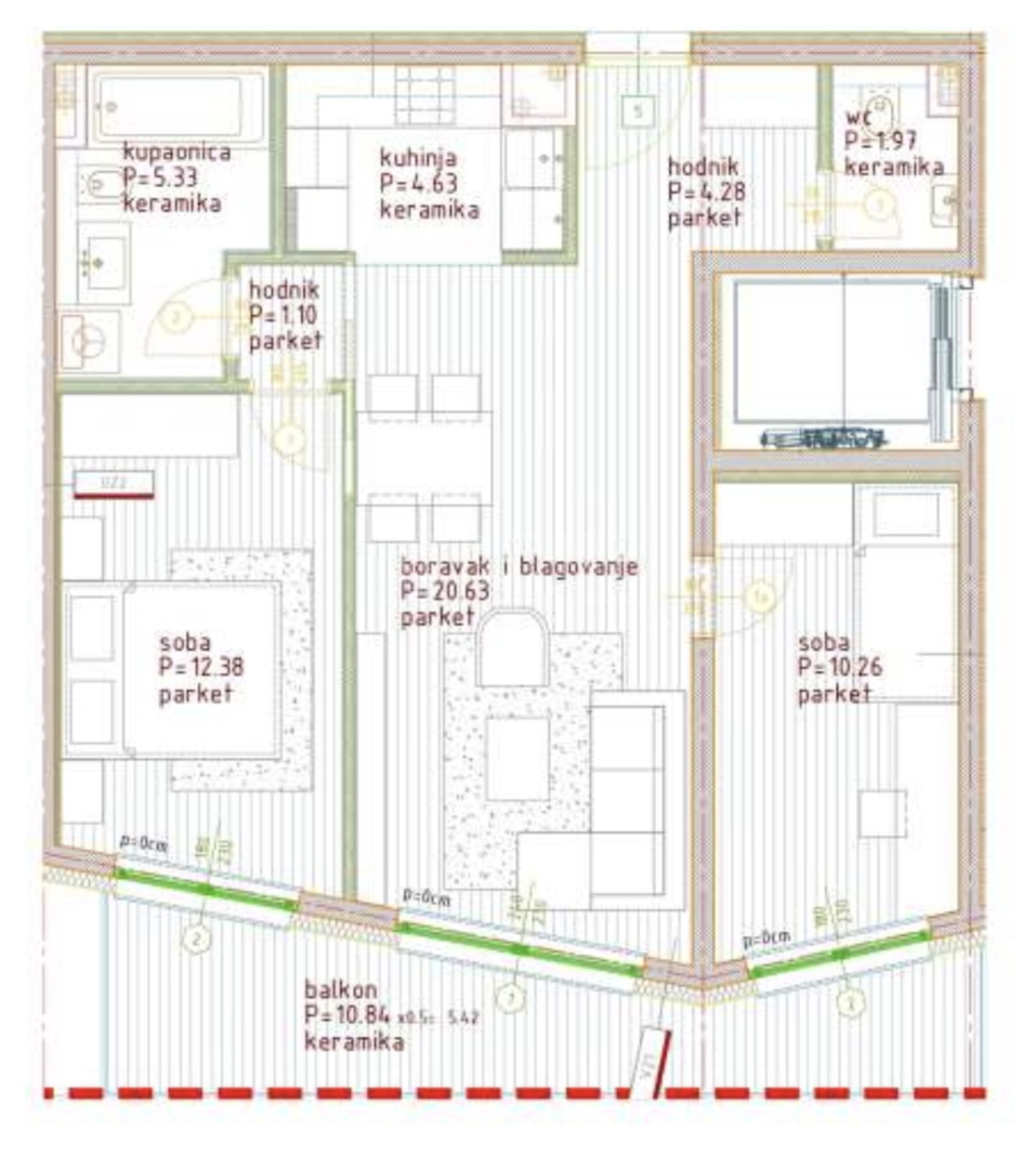 Novogradnja Poreč, trosobni stan, 72.44 m2 - cover