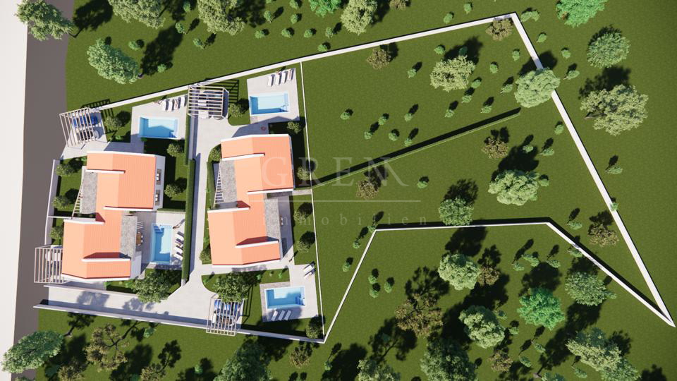 Poreč, Kaštelir Građevinsko zemljište 4200m2 sa idejnim projektima za 4 kuće - cover