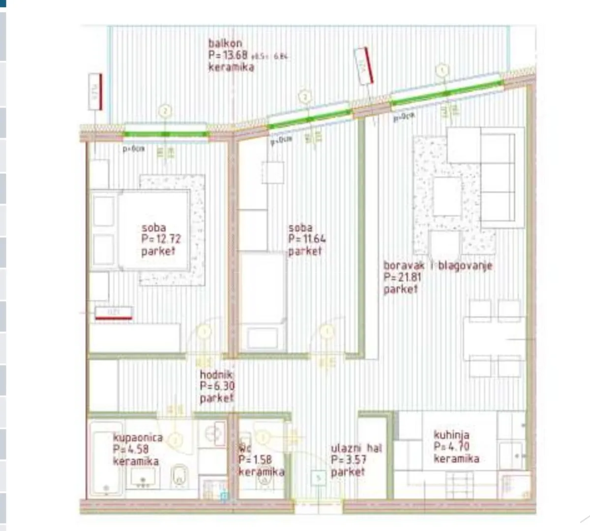 Novogradnja Poreč, trosobni stan, 83.17 m2, 1. Kat - cover