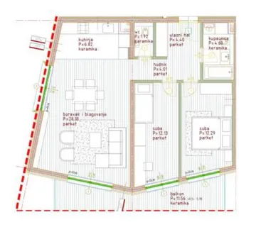 Novogradnja Poreč, trosobni stan, 84.62 m2