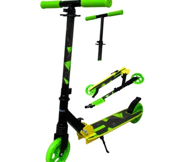 Veliki skuter H10 ZELENO-CRNI Sklopivi R-Sport kotači 145 mm do 100 kg - cover