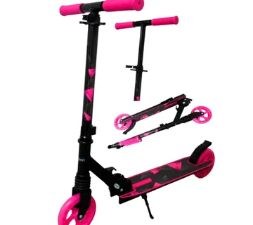 Veliki skuter H10 ROZA I CRNI Sklopivi R-Sport kotači 145 mm do 100 kg - cover