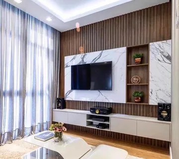 TV komoda regal za zidnim panelom - cover