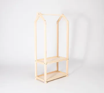 Stalak za odjeću u obliku kuće s prostorom za pohranu - cover