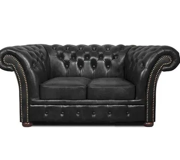Chesterfield Dvosjed Winfield Basic Leather | 2-sjedišta | Shiny Black - cover