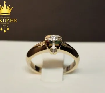ZLATNI PRSTEN S DIJAMANTOM 0.05ct 18k / R1, RATE ! - cover