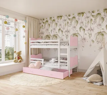 Dječji krevet na kat s motivom srca 190×80 – Dječje spavaće sobe - cover