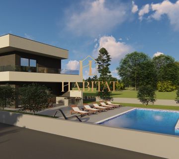 Istra , Vodnjan , moguca gradnja ODMAH , gradjevinska parcela 600m2 , gradjevinska dozvola , projekt , sva infrastruktura placena , - cover