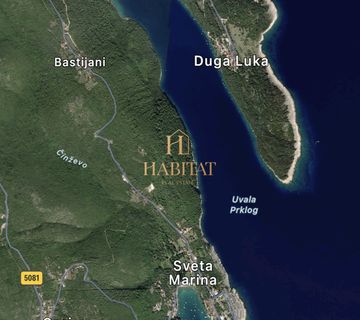 Istra , Labin , Baštijani , gradjevinska parcela 821m2 , prodaja , pogled na more - cover