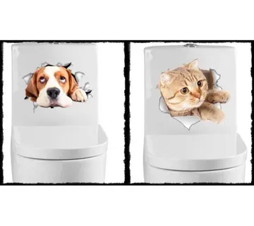 Naljepnica za WC dasku ili kotlić pas ili mačka - cover