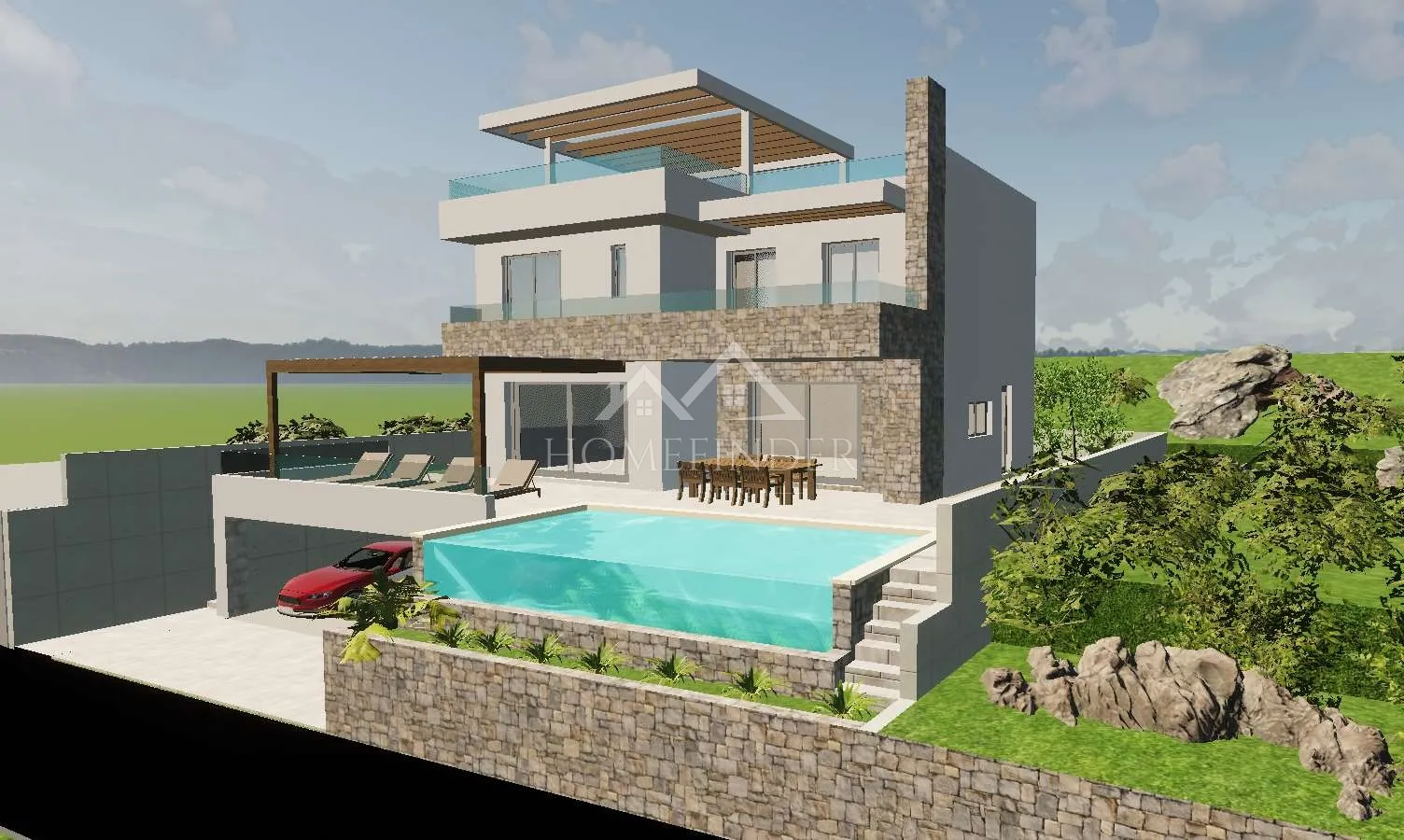 VIlla u izgradnji, Marina, Trogir - cover