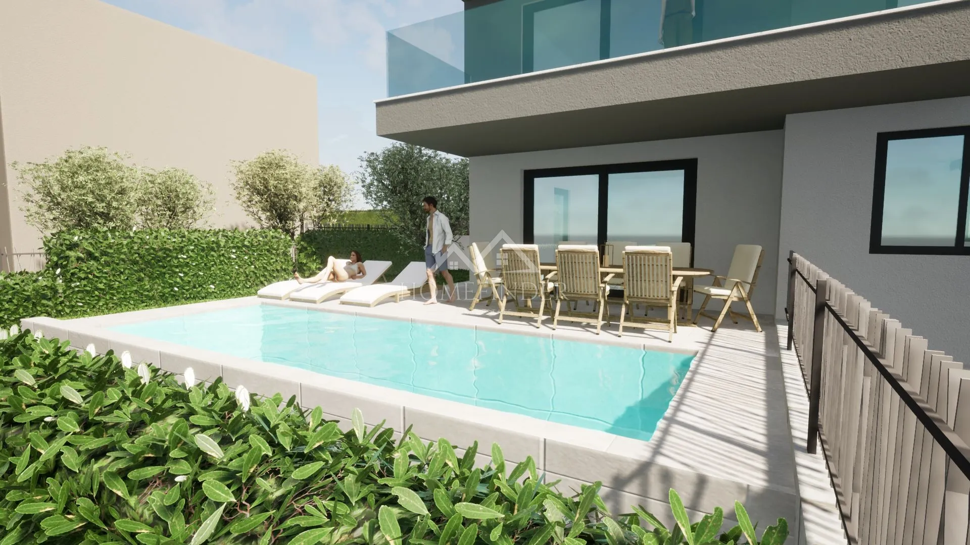 Moderan stan 92 m3 s privatnim bazenom, Okrug Gornji  - cover