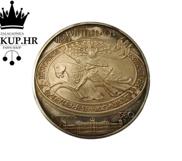 SREBRNA MEDALJA BAYERN 1.1OZ WITTELSBACH 1980. / R1, RATE! - cover