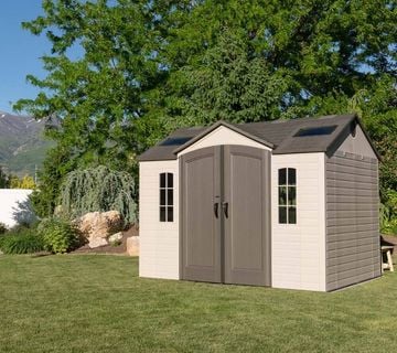 Plastična kućica-šupa-uta Sky 7,44 m² - 2,44m x 3,05m - SVIJETLO SIVA - cover