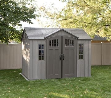 Plastična kućica-šupa-koliba Saturn 7,44 m² - 2,44m x 3,05m-TAMNO SIVA - cover