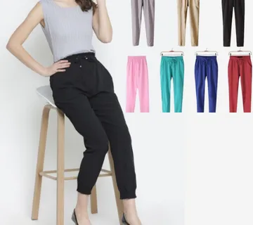 Ženske šifon pamučne hlače - kraljevske boje - cover