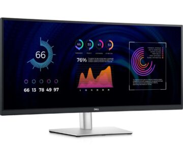 86.4cm/34“ (3440x1440) Dell P3424WE WQHD IPS Curved 21:9 60Hz 5ms HDMI DP USB hub VESA Black/Silver - cover