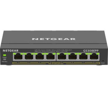 8P Netgear GS308EPP-100PES - managed // rackmountable // POE+ (123W) - cover