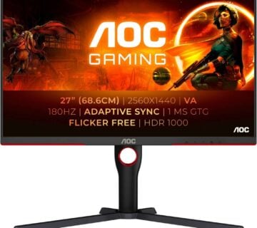 68.58cm/27“ (2560x1440) AOC Gaming Q27G3XMN/BK 16:9 QHD VA 1ms 180Hz HDR1000 HDMI DP Pivot Black - cover