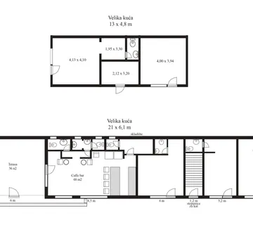 Poslovna zgrada i Kuća: Dugo Selo - Centar (130 m2) - (60m2) - Kozinščak, Dugo Selo