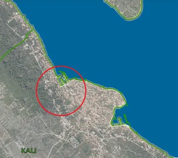 Top building plot, 705m2, 270m from the sea, Kali, Croatia